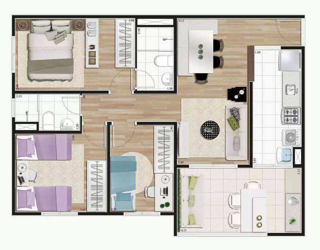 Apartamento, 3 quartos, 69 m² - Foto 17
